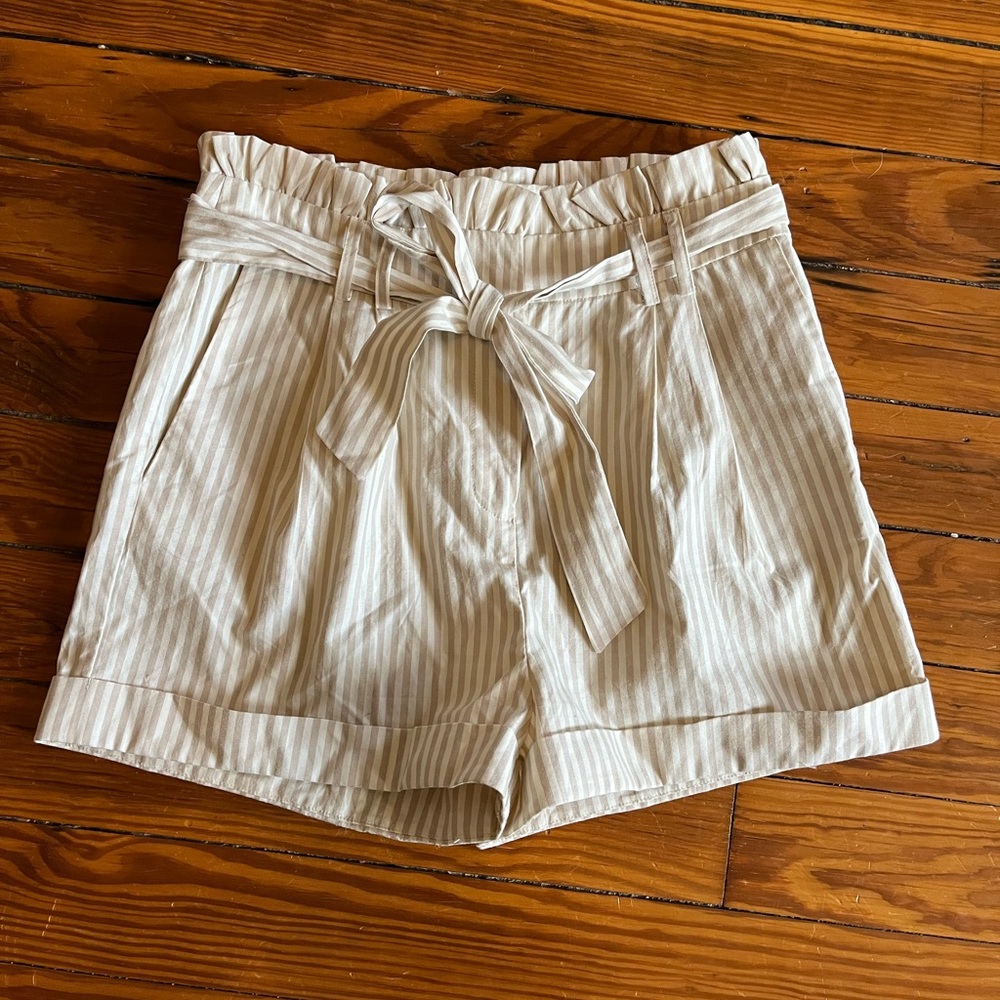 Forever 21 Striped Paperbag Shorts - Size L